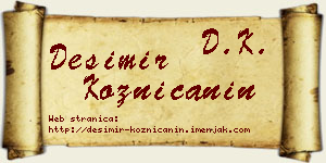Desimir Kozničanin vizit kartica